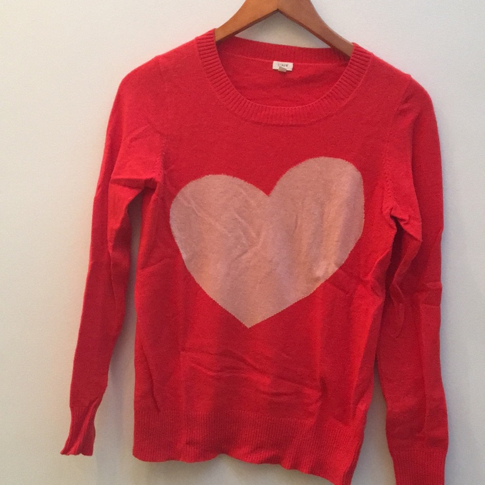 Jcrew heart sweater